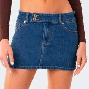 Edikted Laiha Low-Rise Denim Mini
Skirt